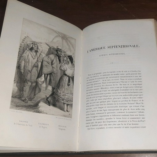 Geography and Ethnography of Various Nations with 9 Lithographs, like new, French edition