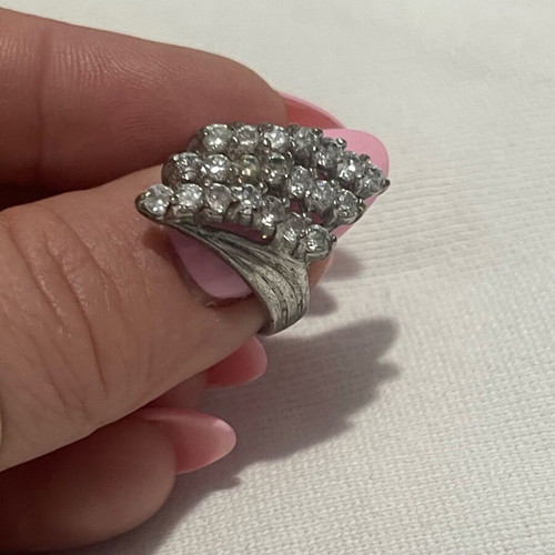 Silver 925 ring with zircon used, size 54