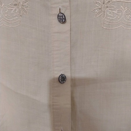 Chinese linen shirt with embroidery like new, beige, size M