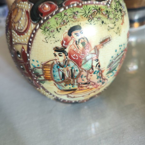 Vintage handpainted Satsuma vase