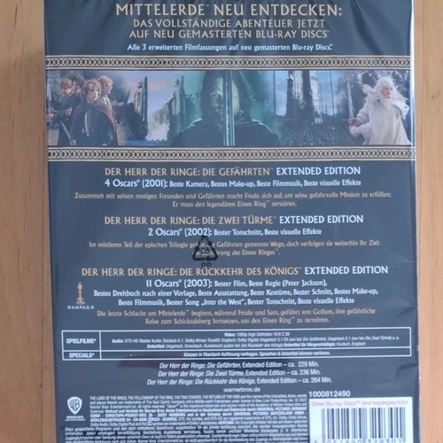 The Lord of the Rings Trilogy Remastered Extended Editions 6x Blu-ray with Greek subtitles new
