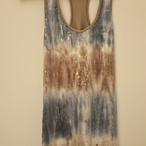 Set blouse and shorts like new, beige and blue, size Small