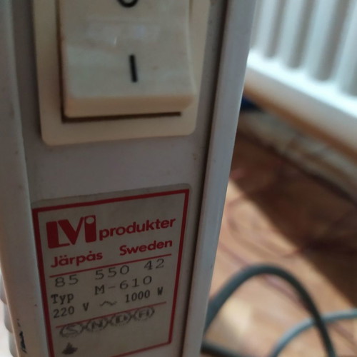 Jarpas Sweden 1000W oil radiator used