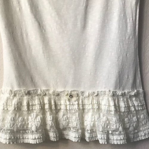 Ysatis blouse with lace and strass short sleeve in broken white like new
