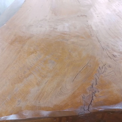 Monastic handmade solid wood table with benches