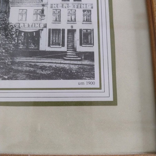 Framed print of central Bochum street 1905 used