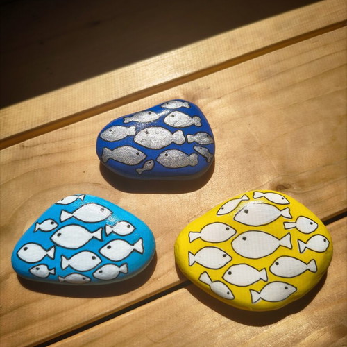 Handpainted Decorative Painted Pebble Magnet, New
