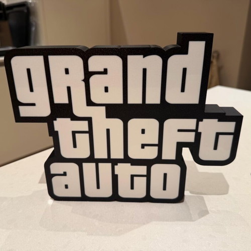 Lightbox Grand Theft Auto 3D print USB powered, plastic PLA