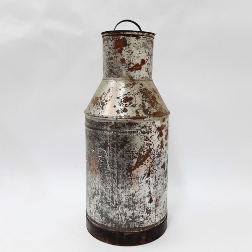 Vintage metal milk can 50s Bulgaria 36×16×9 cm