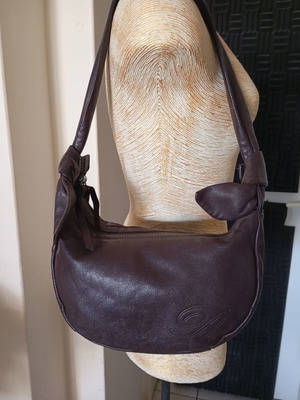 Blumarine vintage shoulder bag leather, like new, brown