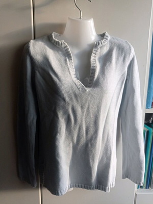 Knitted light blue La Redoute blouse used, size S