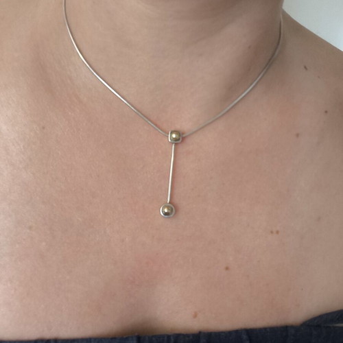 Silver gold 750/925 necklace