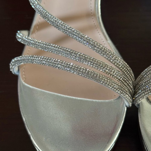 CHC Shoes Silver Sandals with Strass Size 40 Like New