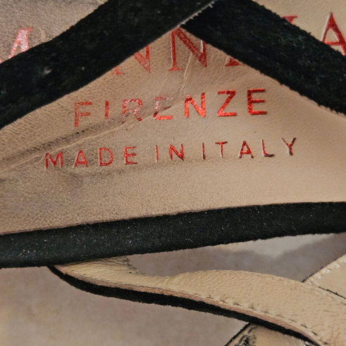 Italian leather suede sandals like new, size 38, black