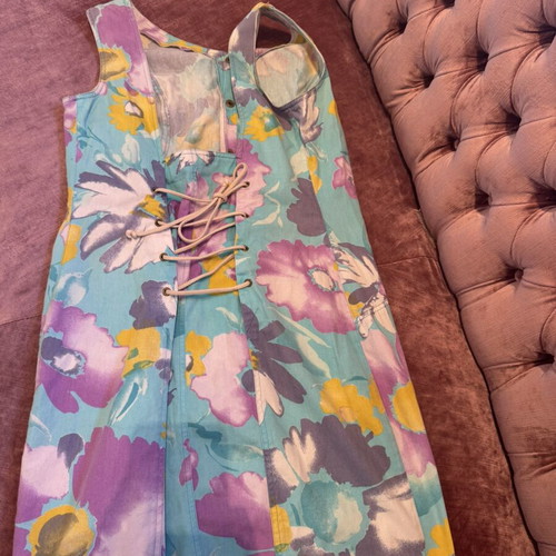 Byblos Vintage cotton floral dress with corset back, like new