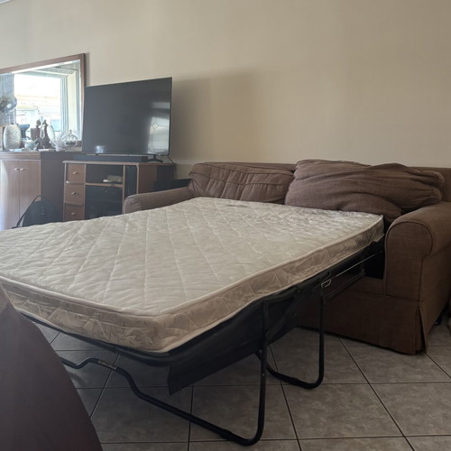 Sofa bed set used, brown, 1.95×0.85m, pack of two