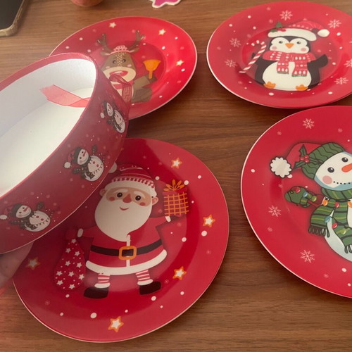 Set of 4 Christmas plates new