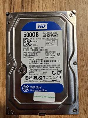 LOT DE 3 hdd WD CAPACITY 500 GB 6gb/S 64mb cache