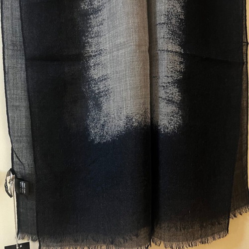 Azzaro scarf new gray and blue, 100% virgin wool