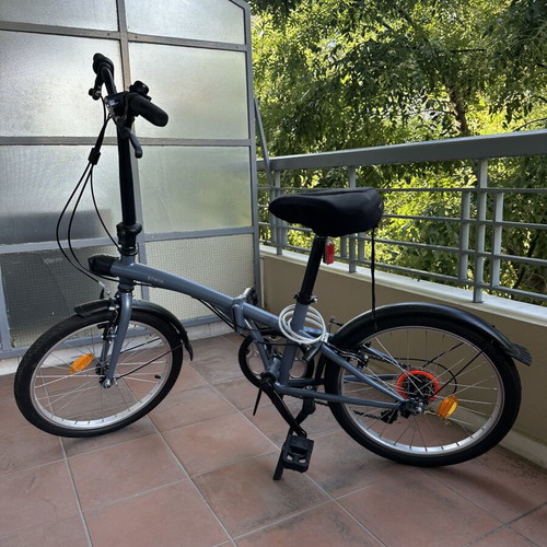 Btwin Folding Bike 120 grey/blue, like new, 6 gears