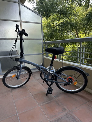 Btwin Folding Bike 120 grey/blue, like new, 6 gears
