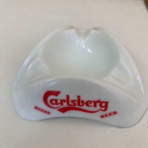Carlsberg Opaline Ashtray used, 1970s, made in France
