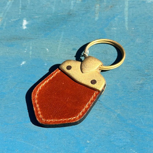 Renault vintage leather car keychain like new, embossed logo