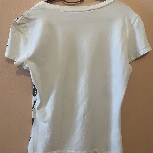 Love Moschino vintage women's T-shirt with tiger print and brown sequins, medium