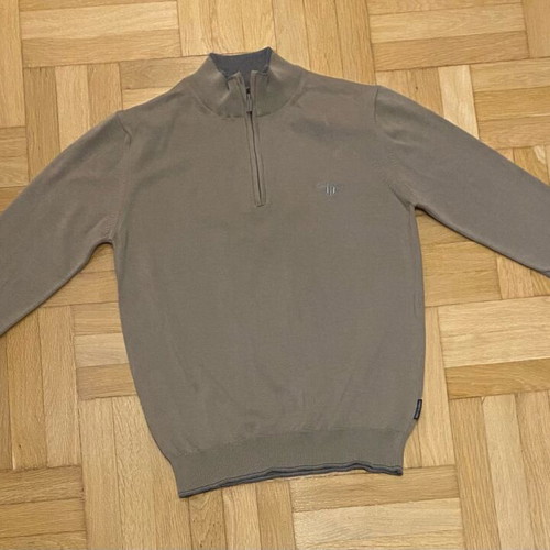 Navy Green sweatshirt with zipper size S like new, brown