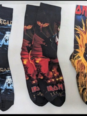 Iron Maiden and Megadeth Socks new, pack of 3 pairs, one size