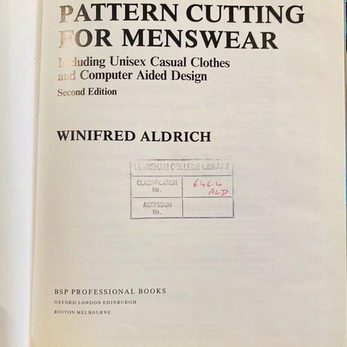 Metric pattern cutting for menswear second edition used