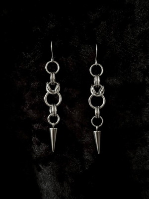 Chainmail alternative dangle earrings, stainless steel, handmade new