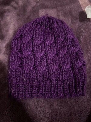Purple handmade hat like new