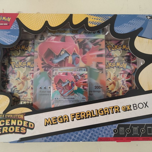 Pokemon Cards Ascended Heroes sealed boxes Mega Feraligatr x2 Mega Meganium