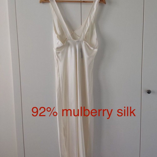 Zara silk lingerie dress Medium like new, 92% mulberry silk, white beige