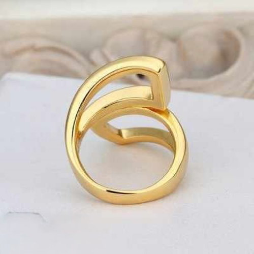 Fashion ring with 14K gold PVD coating, size 57