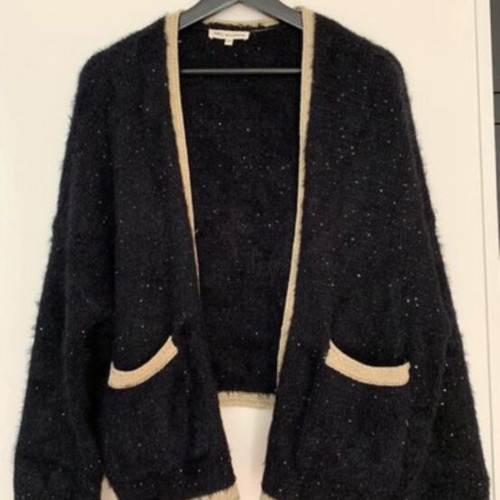 Millenium black and gold glitter cardigan, one size