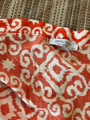Celestino long skirt like new, cotton, size S-M, white and red