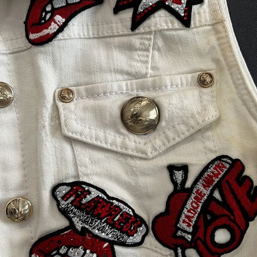 Stylish vest like new, white, size M