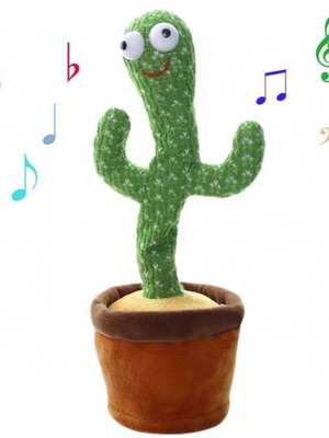 Talking Plush Cactus Rechargeable with Movement 35 cm new for 4+ years