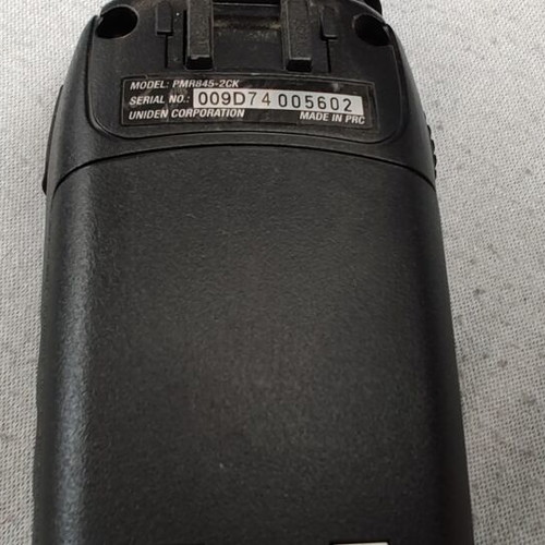 Uniden PMR845-2CK radios used, set of two with chargers and extra batteries