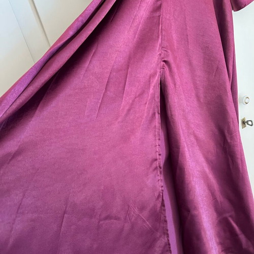 Long satin dress Shein purple like new with low slit size L