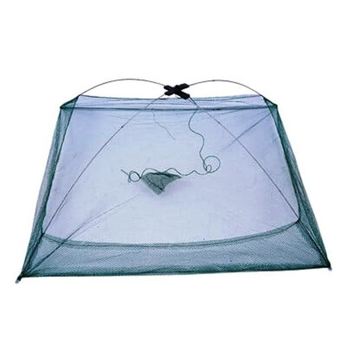 Portable Folding Fishing Net 60x60 cm used, nylon green