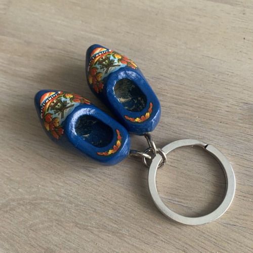 Wooden Keychain in Dutch Clogs Shape New