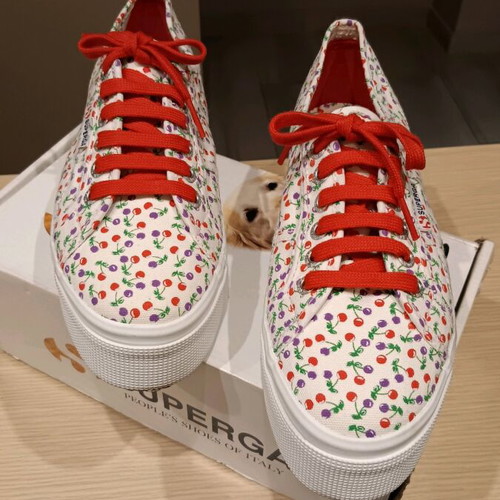 Superga sneakers platform like new, size 39, white and red