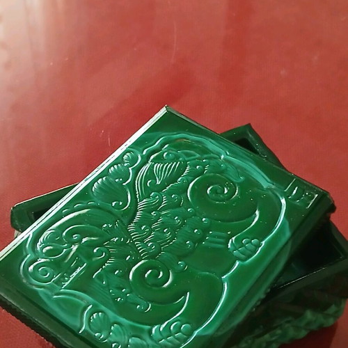 Czech malachite box with small defect