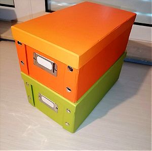Κουτιά αποθήκευσης αναδιπλούμενα πράσινο και πορτοκαλί