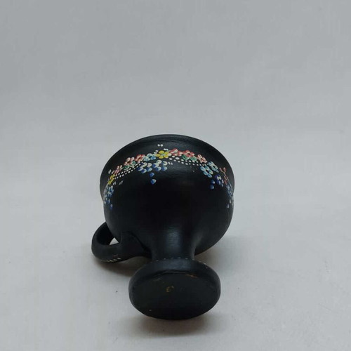 Ceramic incense burner used vintage with flowers 7.5x9.5x8cm