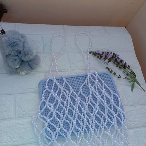 Pearl top new handmade, white