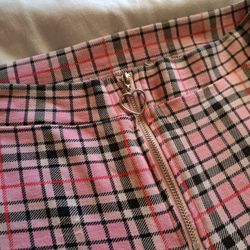Punk pink checkered leggings pants like new
